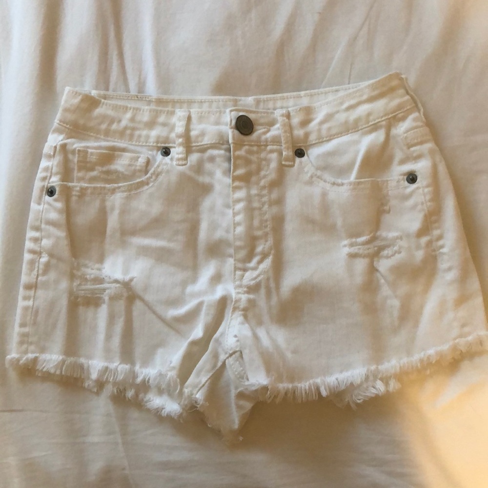 White denim shorts